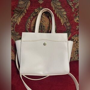Steve Madden Ivory Handbag with Gold Accents